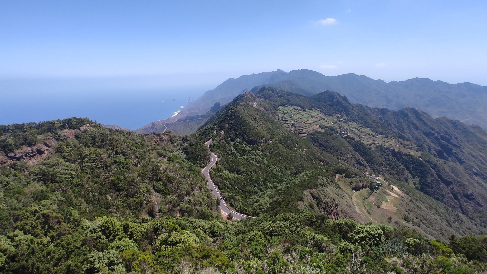 Panorama of Anaga’s mountain ridges and the ocean