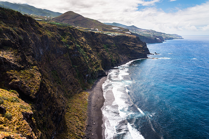 Atlantic waves along the volcanic coast